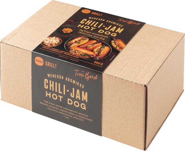 Herkku Grills Chili-jam hot dog 6 kpl/960g. Tuote saatavilla loppuviikon (to – su) toimituksiin.