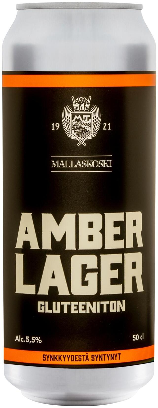 Mallaskoski Amber Lager Gluteeniton 5,5% 50cl