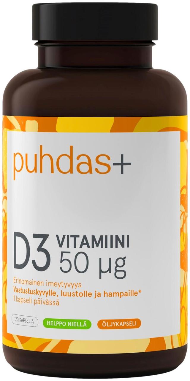 Puhdas+ D3-Vitamiini 50µg 120 kaps