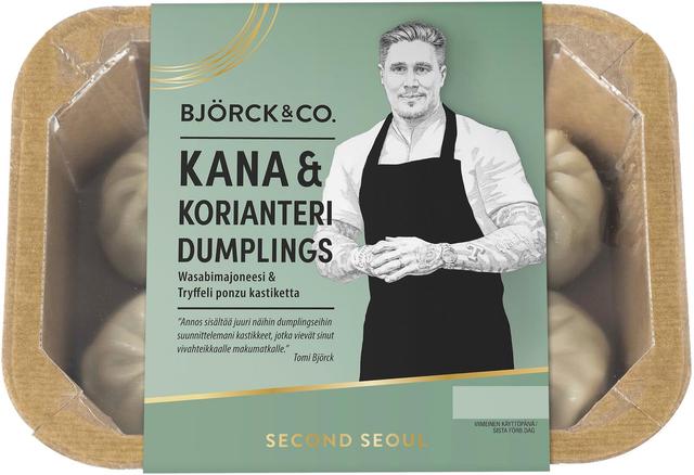 Björck&Co  Kana Korianteri dumplings Wasabi-majoneesi ja Tryffeli-wasabi-ponzu - kastikkeella 200 g