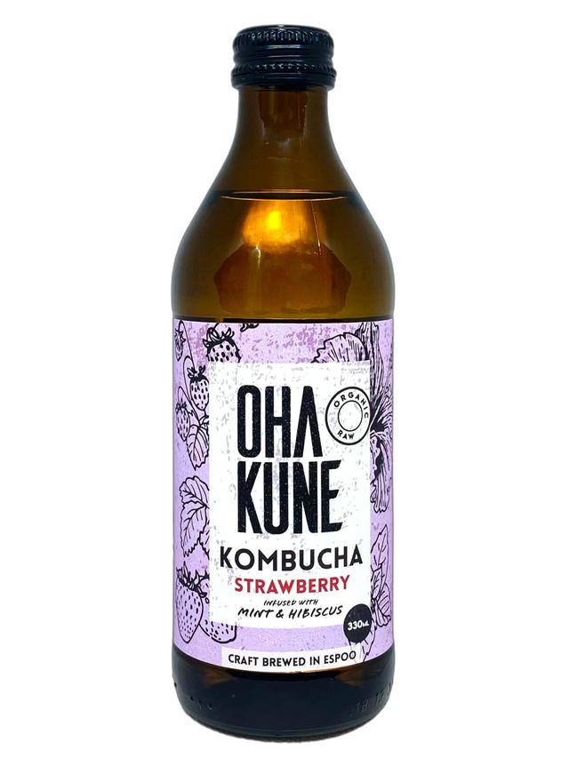 Kombucha Strawberry 330ml, luomu