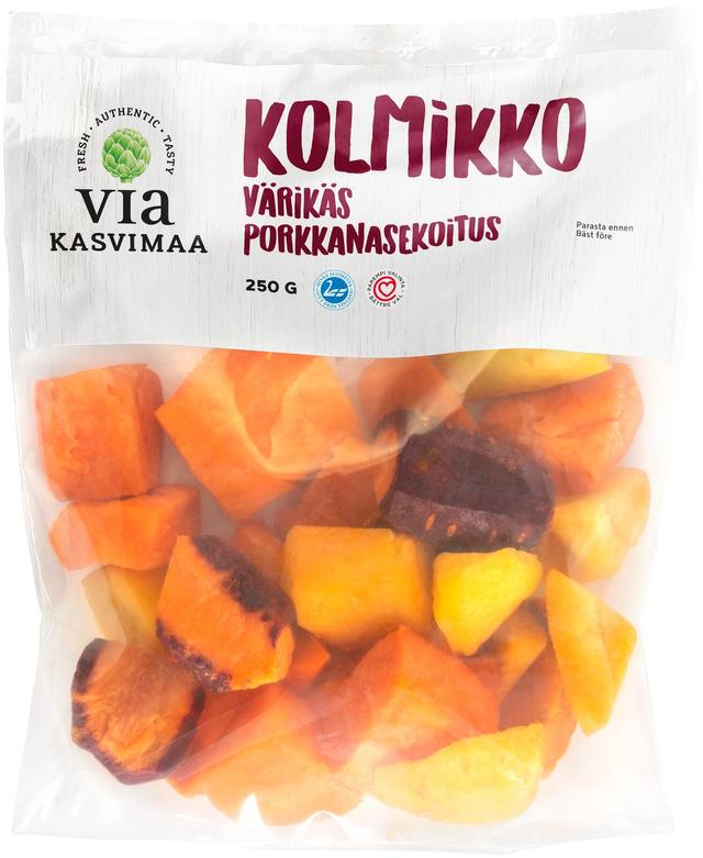 Via Kasvimaa Kolmikko värikäs porkkanasekoitus 250 g