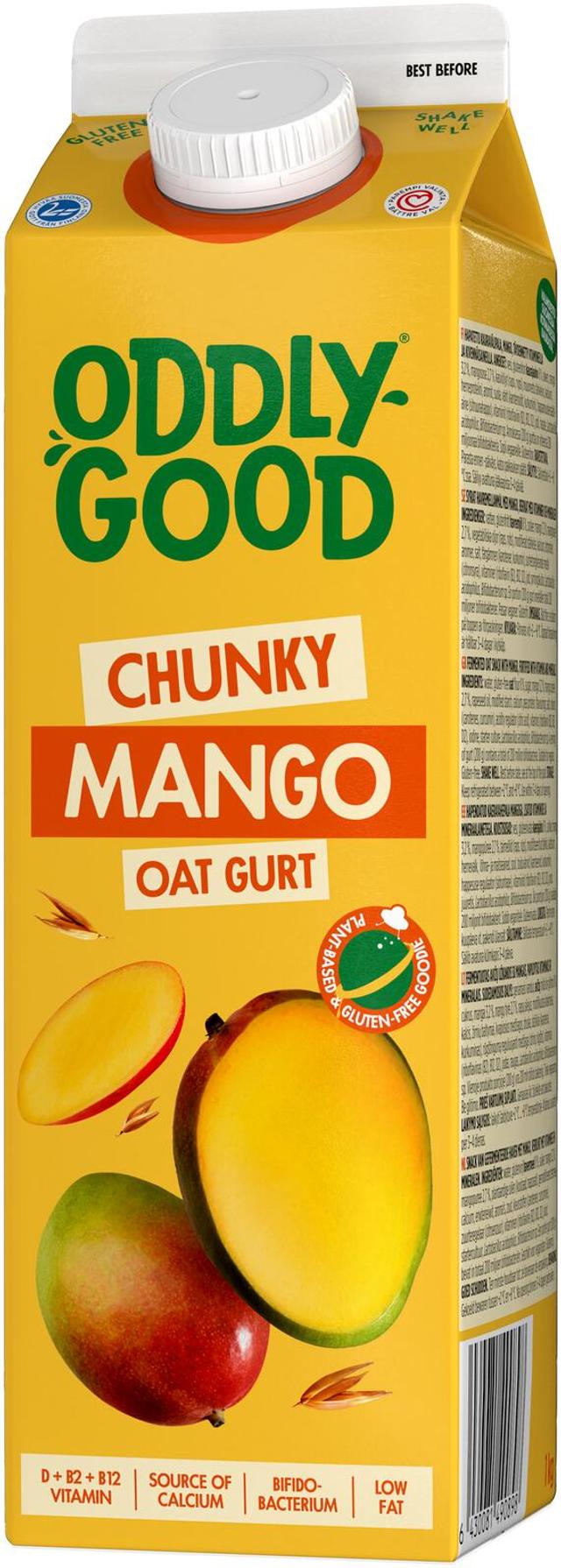 Oddlygood® kaurapohjainen gurtti 1 kg mango gluteeniton