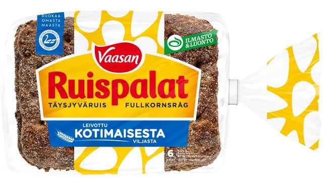 Vaasan Ruispalat 330 g 6 kpl revitty täysjyväruisleipä