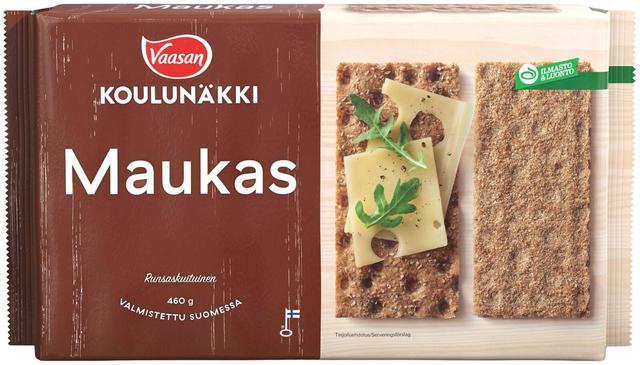 VAASAN KOULUNÄKKI Maukas 460 g Täysjyväruisnäkkileipä