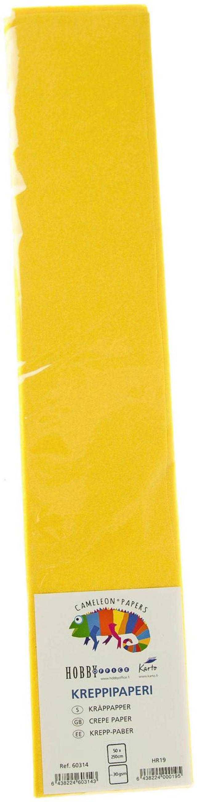 Karto kreppipaperi keltainen 50cmx2,5m