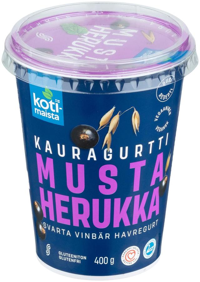 Kotimaista kauravälipala 400 g mustaherukka