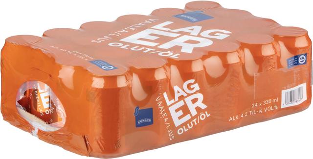 24-pack Rainbow Lager olut 4,2 % tölkki 0,33 L