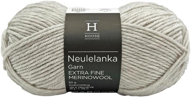 House neulelanka merinovilla 311120 50 g Light Grey Melange 23740