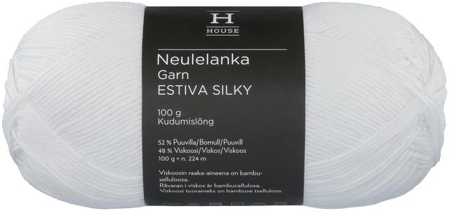 House lanka bambuviskoosi-puuvillasekoite Estiva Silky 100 g White 208