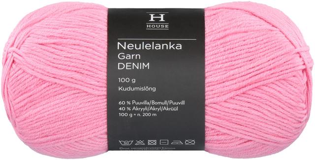 House lanka puuvillasekoite Denim 100 g Pink 11582