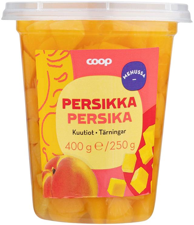 Coop persikkakuutiot mehussa 400/250 g