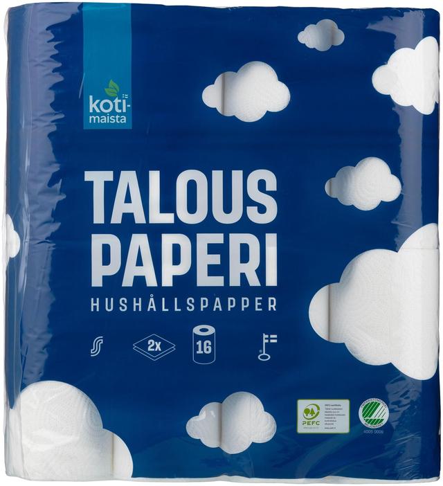 Kotimaista talouspaperi 16rl valkoinen