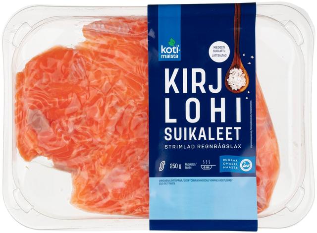 Kotimaista kirjolohisuikale miedosti suolattu 250 g