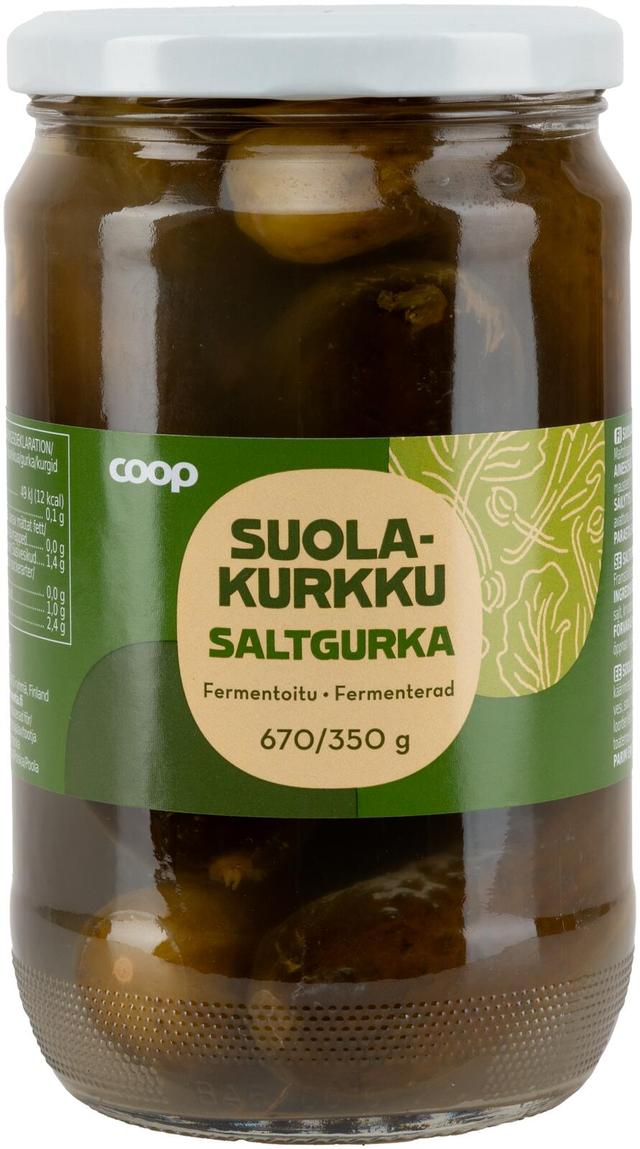 Coop suolakurkku 670/350 g