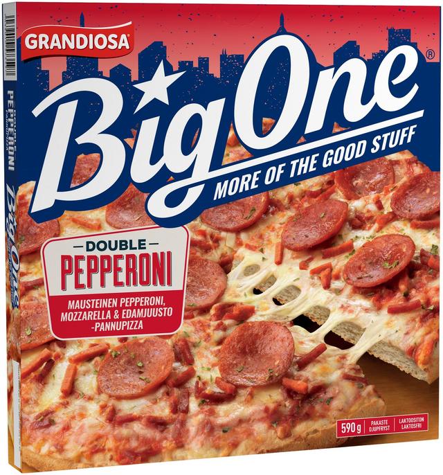 Grandiosa BigOne pan pizza double pepperoni, juustoa ja pepperonimakkaraa pakaste 590g