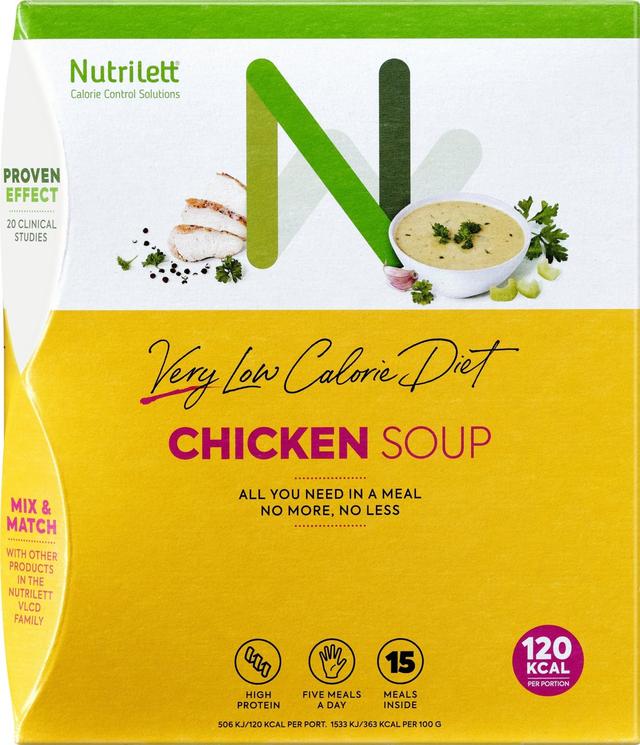 Nutrilett Chicken Soup VLCD vähälaktoosinen kanakeitto erittäin niukkaenergiainen ruokavalionkorvike 15x33g