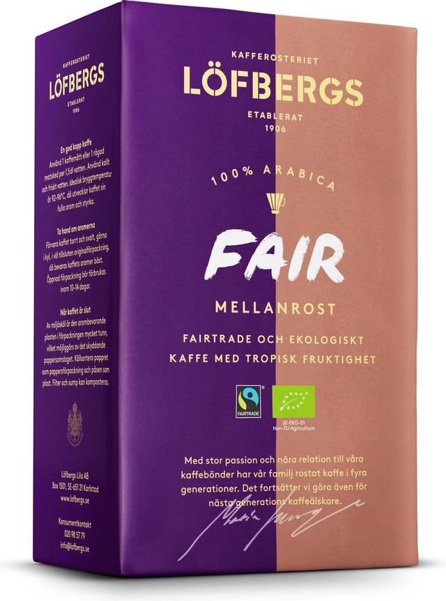 Löfbergs Fair Mellanrost Kahvi 450g Reilukauppa Luomu