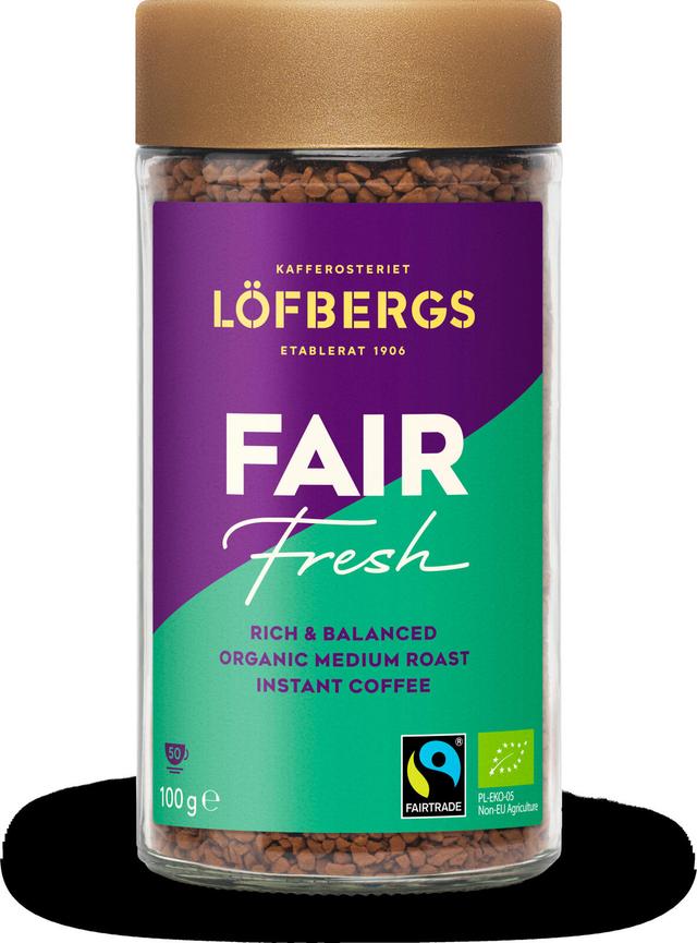 Löfbergs Fair Fresh Instant pikakahvi 100 g Reilukauppa Luomu