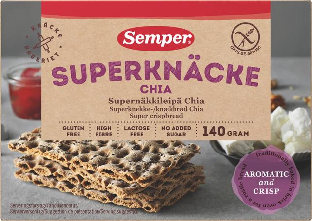 Semper Gluteeniton Supernäkkileipä Chia 140g