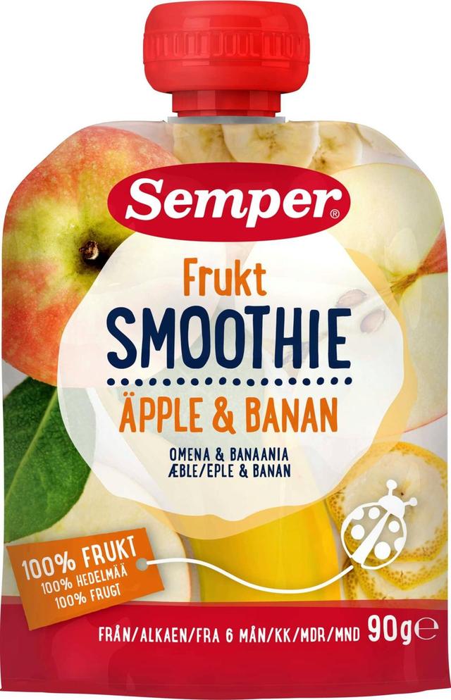 Semper Smoothie Frukt omena banaani 6kk hedelmäsose 90g