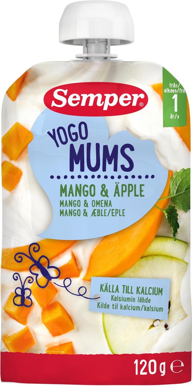 Semper Yogomums Mango Omena 12kk jogurtti hedelmäsose 120g