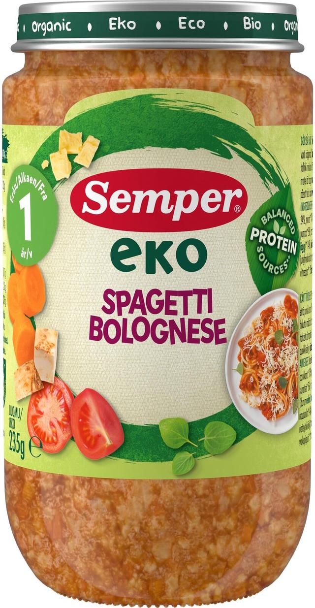 Semper EKO Spagetti Bolognese 1v luomu lastenateria 235g