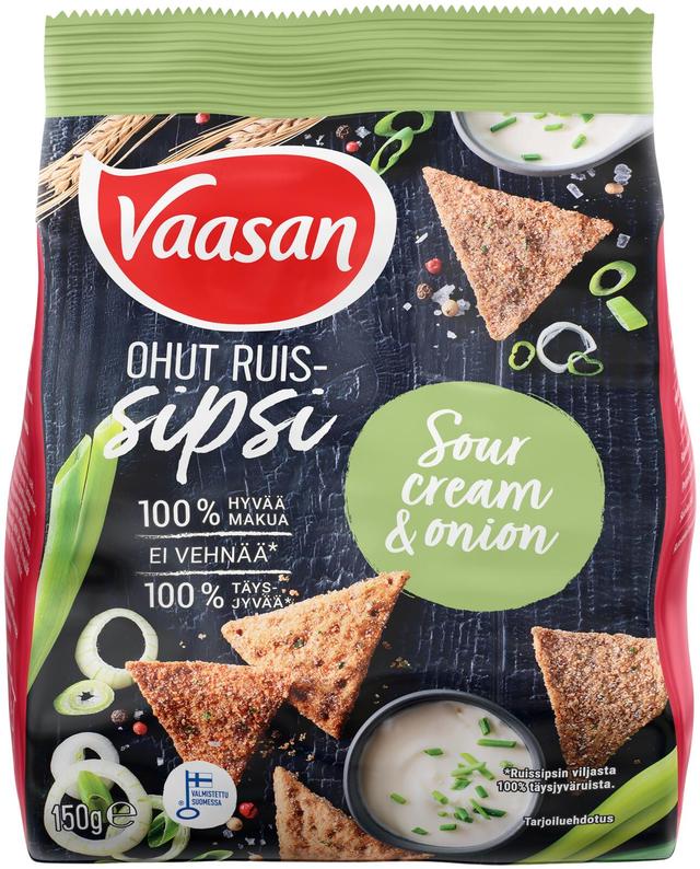 Vaasan Ruissipsi Sourcream & Onion 150g