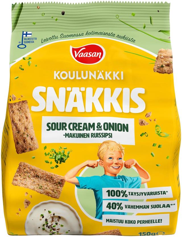 Vaasan Koulunäkki Snäkkis Sourcream & Onion 150g