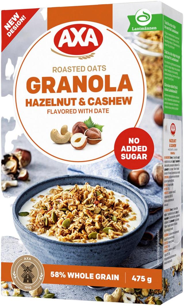 AXA Granola Hassel- & Cashewpähkinä 475g