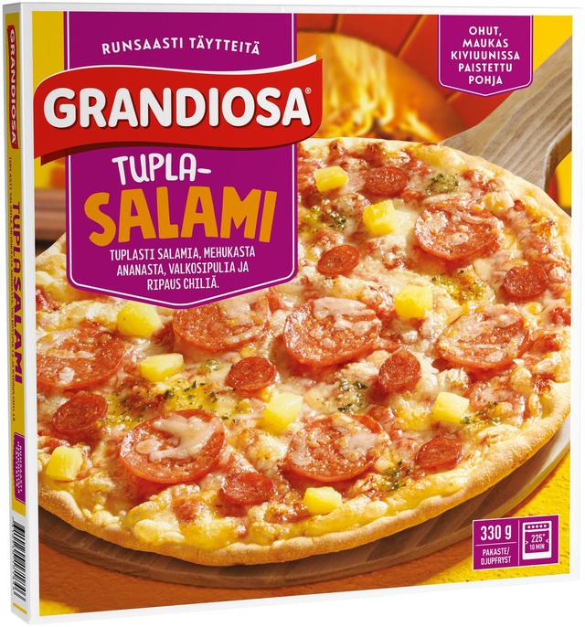 Grandiosa tuplasalami kiviuuni pakastepizza 330g