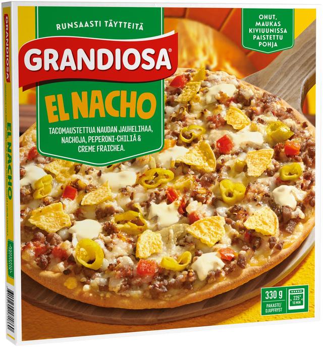 Grandiosa el nacho kiviuuni pakastepizza 330g