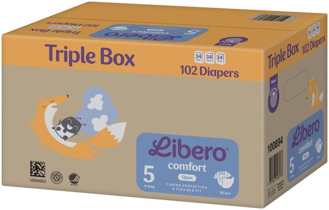 LIBERO Comfort teippivaippa koko 5, 102 kpl , koko 9-14kg