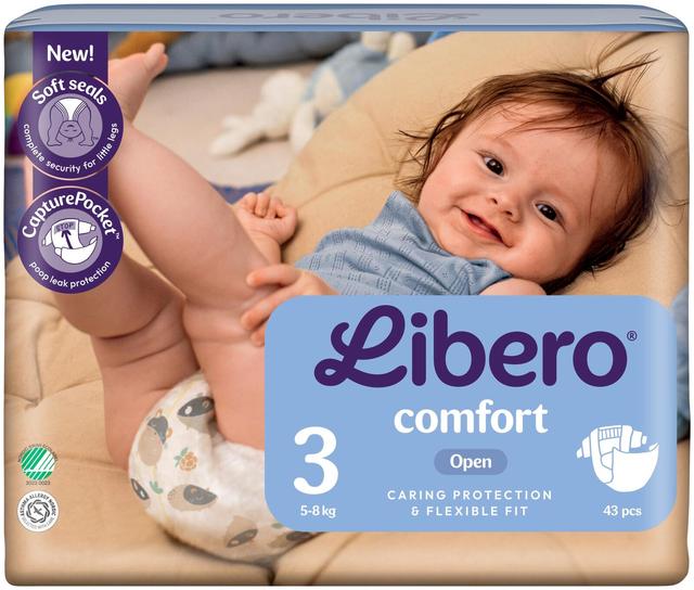 LIBERO Comfort teippivaippa koko 3, 43 kpl, 5-8kg