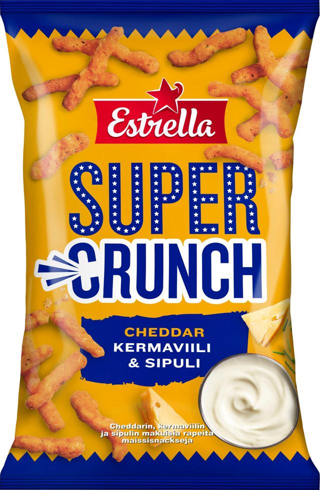 Estrella Super Crunch Kermaviili & Sipuli 175g