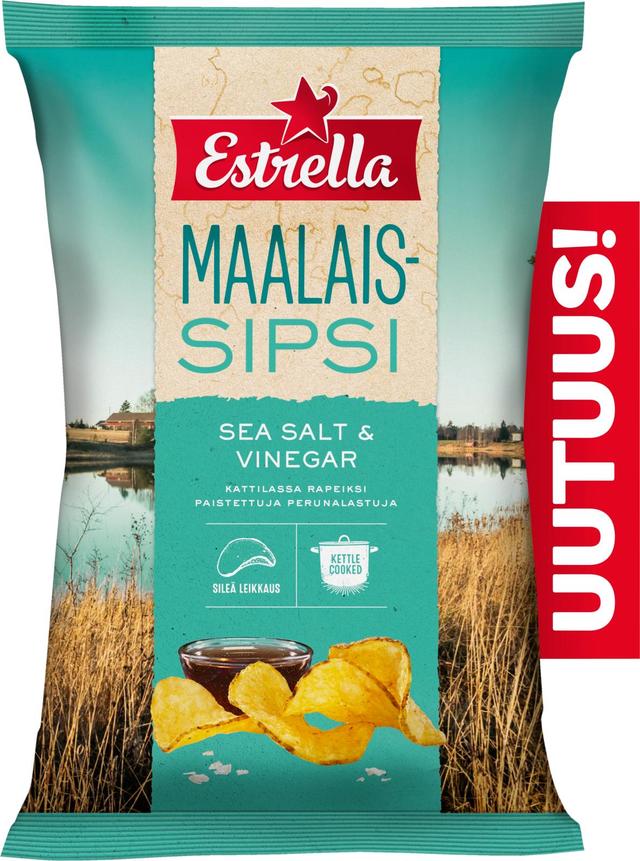 Estrella Maalaissipsi Sea Salt & Vinegar 180g