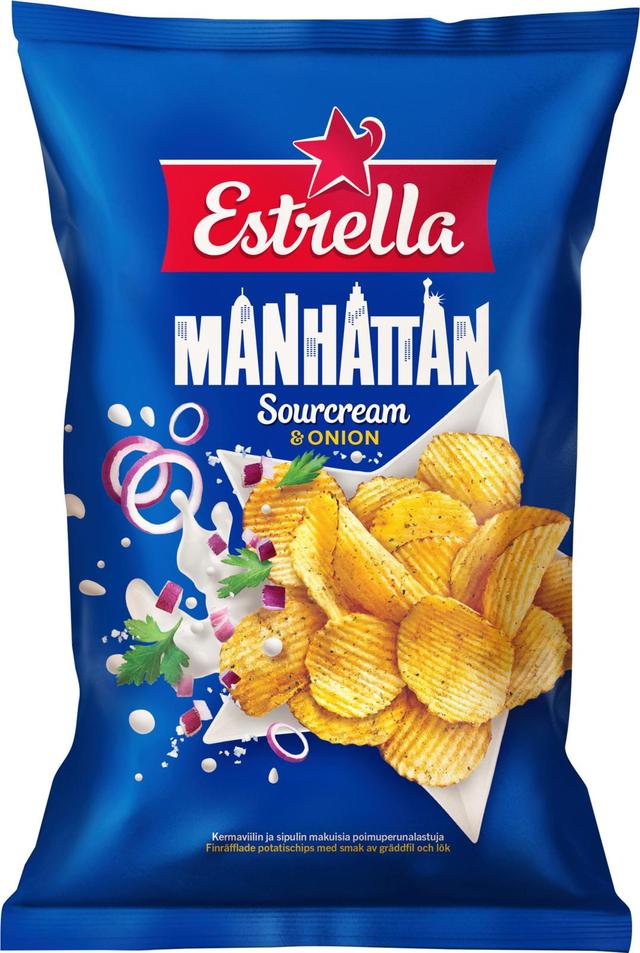 Estrella Manhattan Sourcream & Onion sipsi 175g