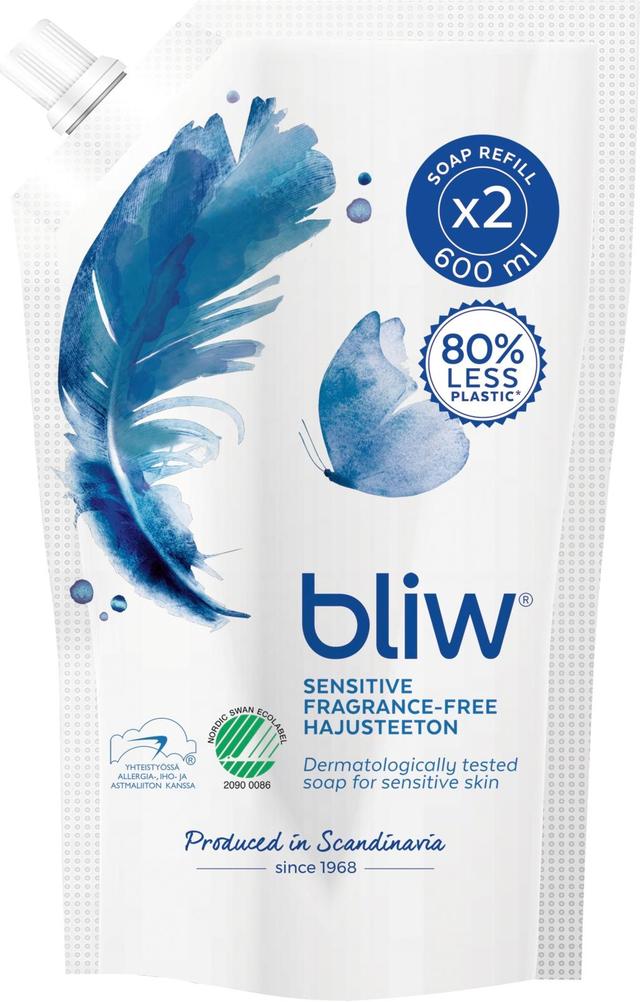 Bliw Sensitive täyttöpussi nestesaippua 600ml