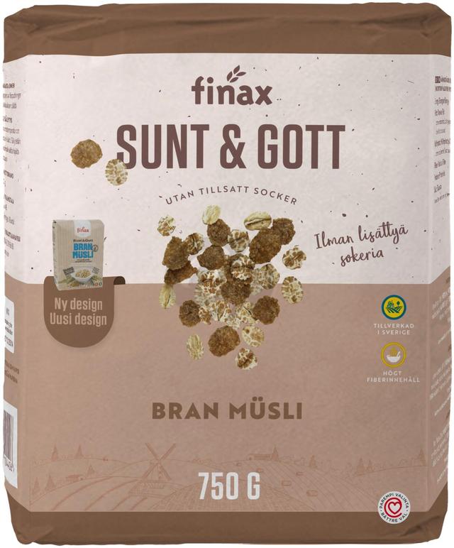 Finax sunt & Gott Bran mysli 750g - ei lisättyä sokeria