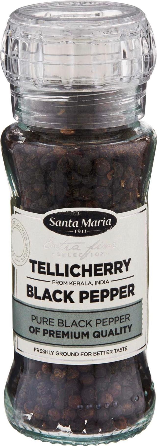 Santa Maria Tellicherry Black Pepper Mustapippurimylly 70 g