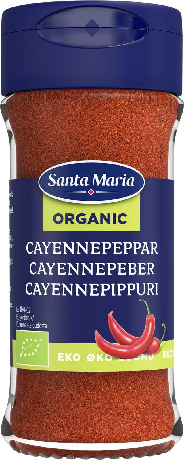 Santa Maria Cayennepippuri Luomu, purkki 38g