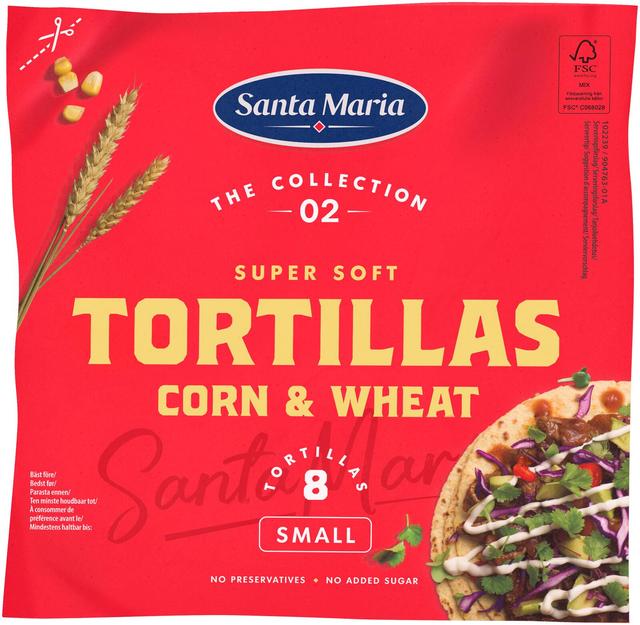 Santa Maria 200G Tortilla Corn & Wheat Small (8-pack) 200Gx14