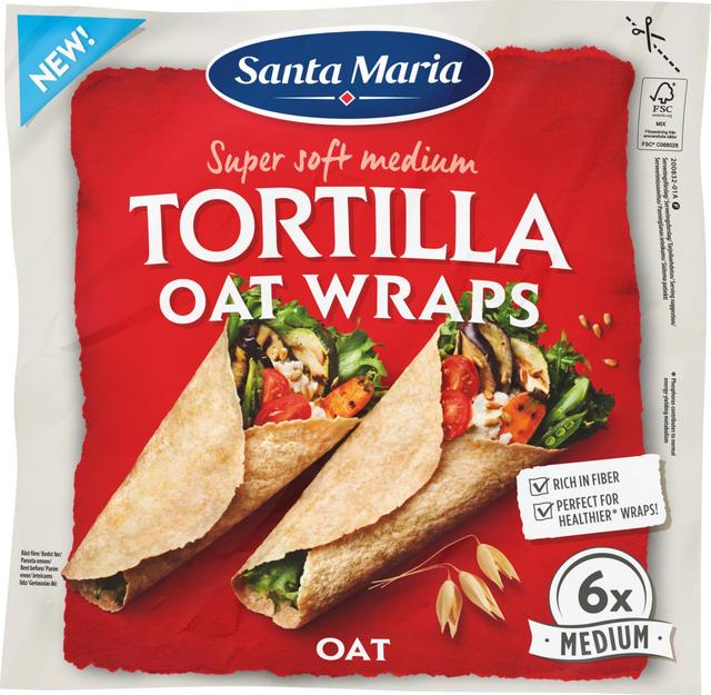 Santa Maria Tortilla Oat Medium kauratortilla (6-pack) 240g