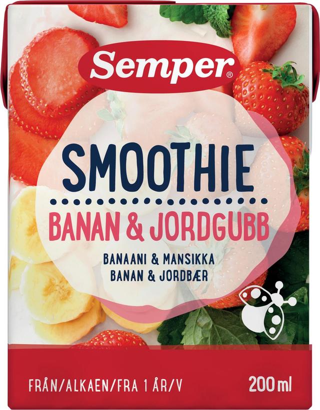 Semper Smoothie banaani mansikka 1v 200ml