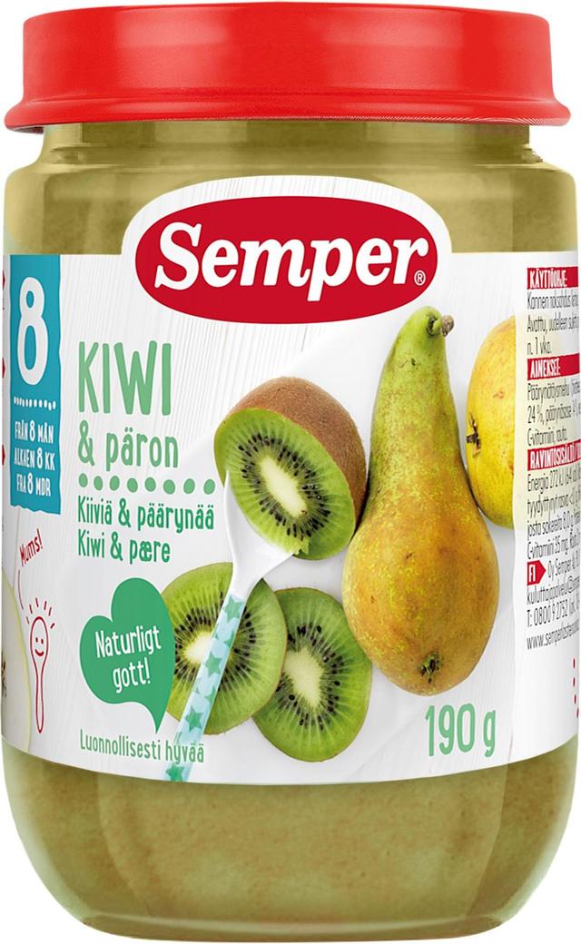 Semper Kiivi omena & päärynä 8kk hedelmäsose 190g