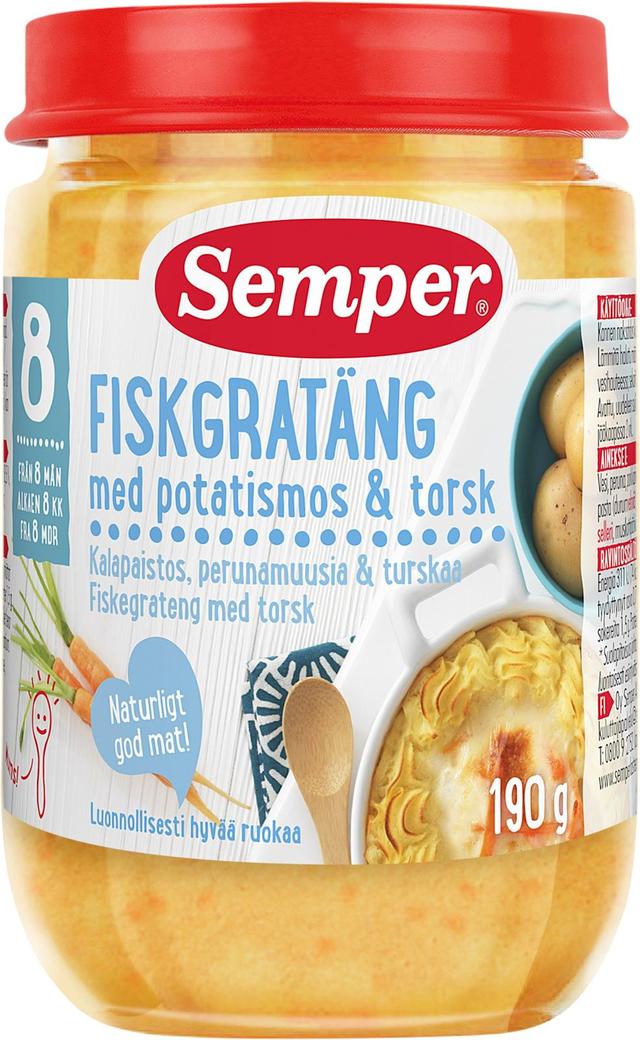 Semper Kalapaistos perunamuusi & turska 8kk lastenateria 190g