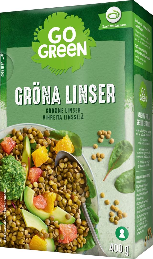 GoGreen Vihreät linssit 400 g