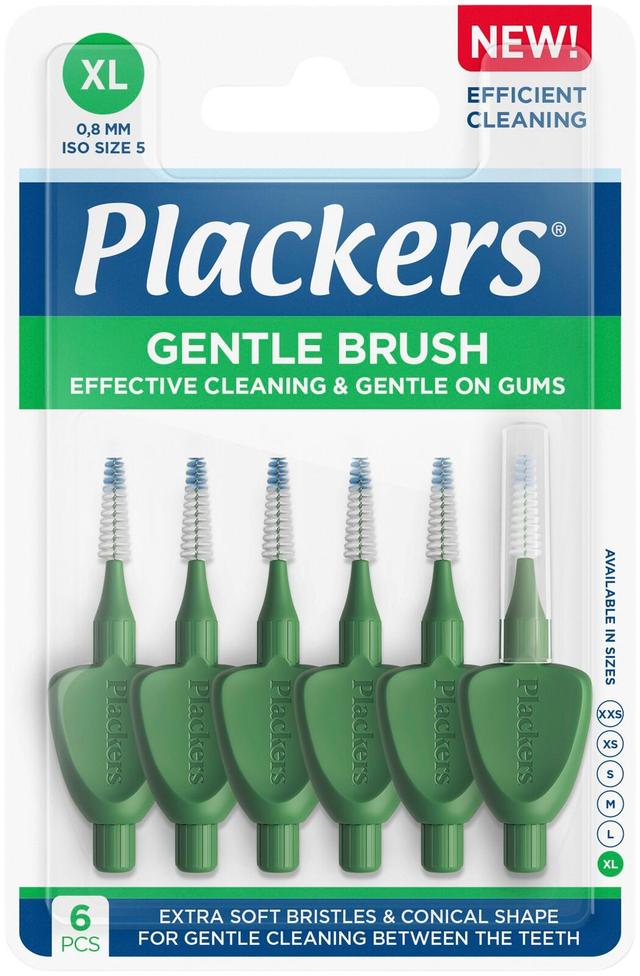 Plackers Gentle Brush Hammasväliharja XL 0,8mm 6 kpl