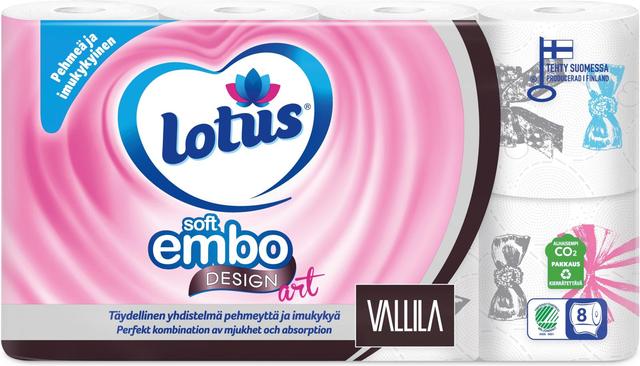 Lotus Soft Embo Vallila wc-paperi 8 rl