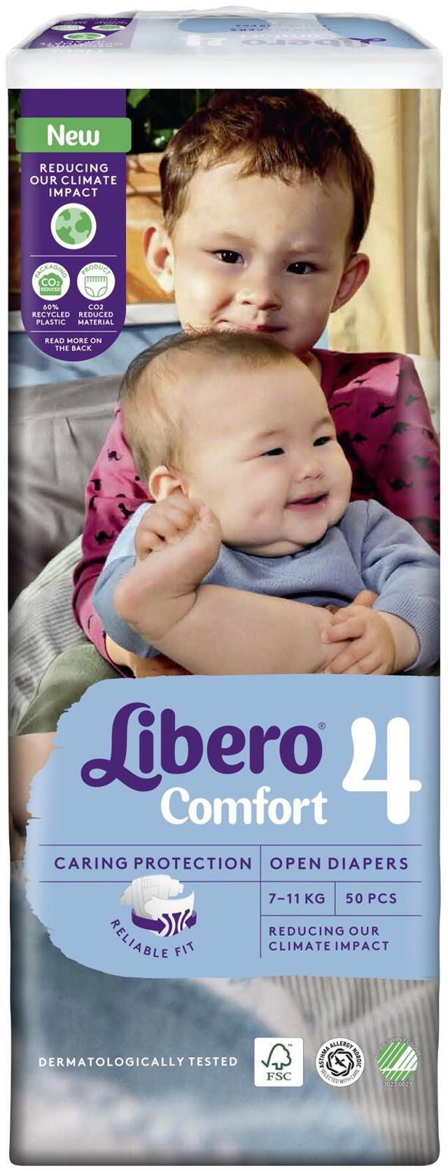 LIBERO Comfort tejpblöja storlek 4, 50 st, 7-11kg